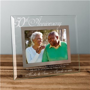 50th Anniversary Glass Picture Frame | Personalized Picture Frames
