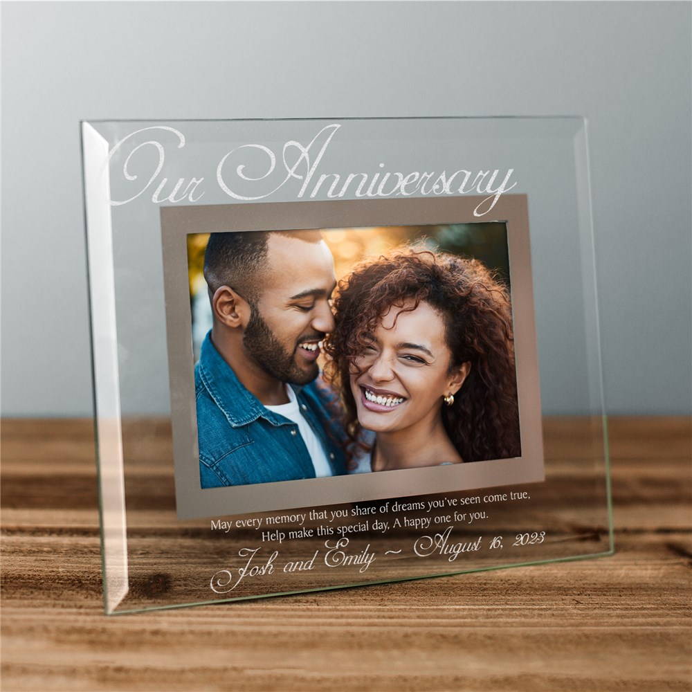 Our Anniversary Glass Picture Frame | Personalized Picture Frames
