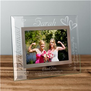 Bridesmaid Glass Picture Frame | Personalized Picture Frames