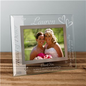 Maid of Honor Glass Picture Frame | Personalized Picture Frames