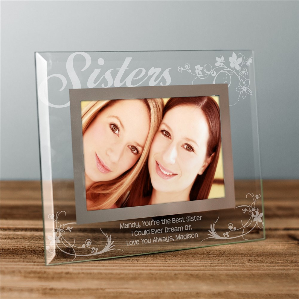 Engraved Sister Glass Picture Frame GiftsForYouNow