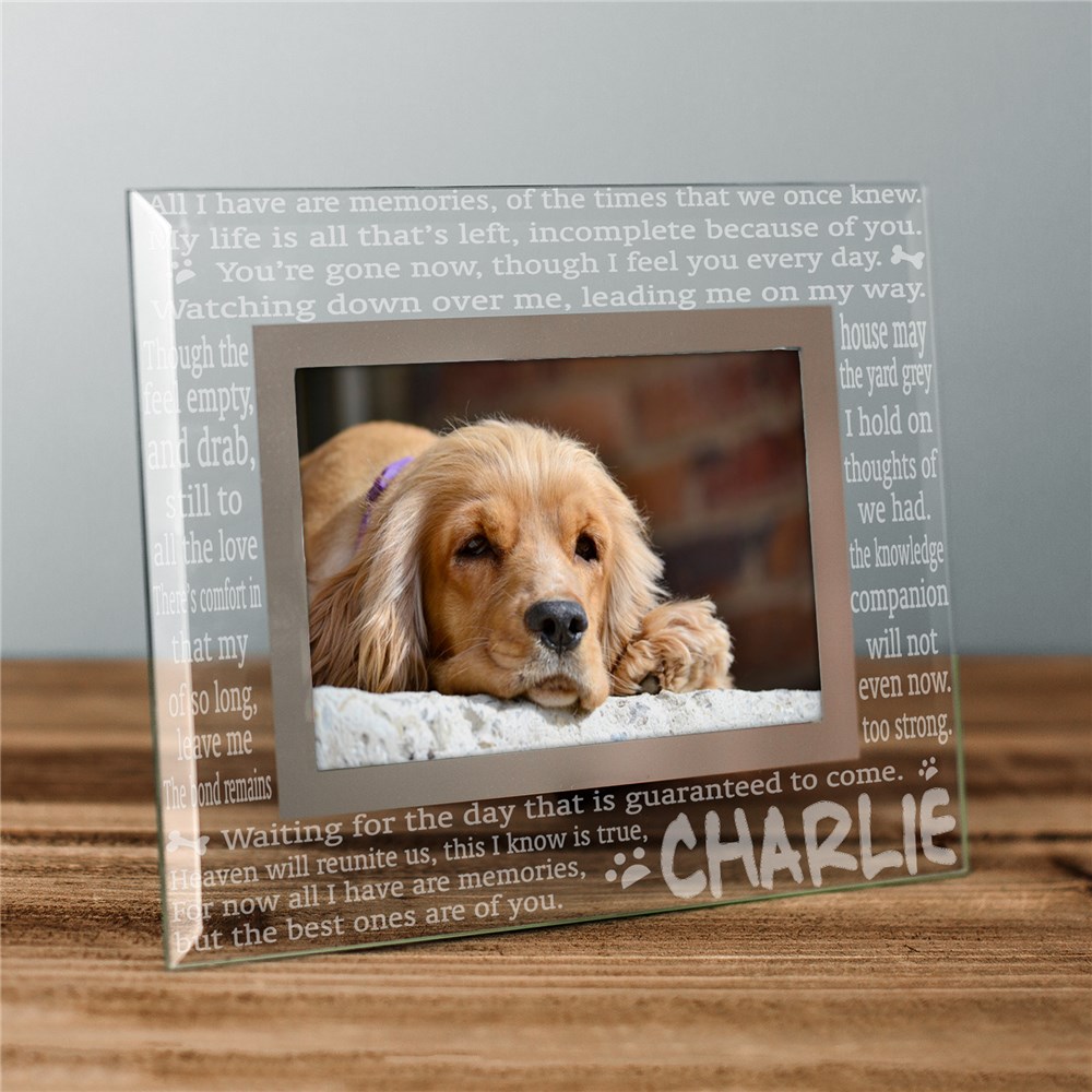 Engraved Memories Pet Memorial Glass Frame  | Personalized Picture Frames