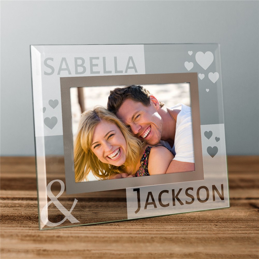 Engraved Loving You Glass Photo Frame | Personalized Valentines Frames