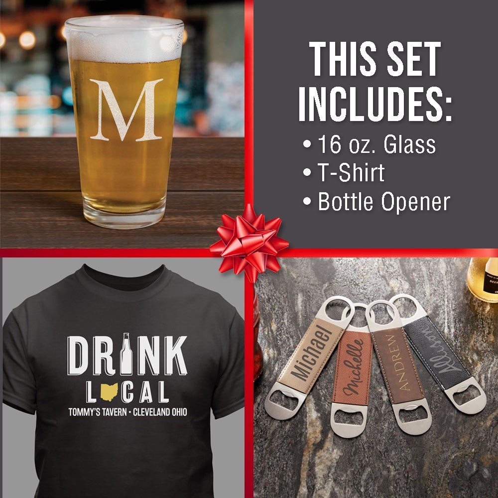 Personalized Drink Local Gift Set