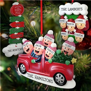 Personalized Red Truck Ornament Bundle GS074