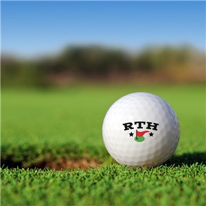 Personalized 3 Initials Golf Flag Golf Ball Set
