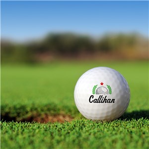 Personalized Wreath Name Golf Ball Set Golfballs-21444-S6