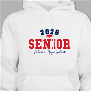 Personalized Senior Hooded Sweatshirt with Graduation Year