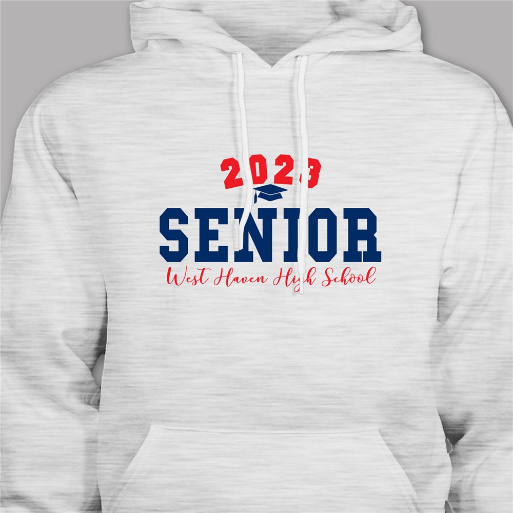 Personalized Senior Hooded Sweatshirt with Graduation Year