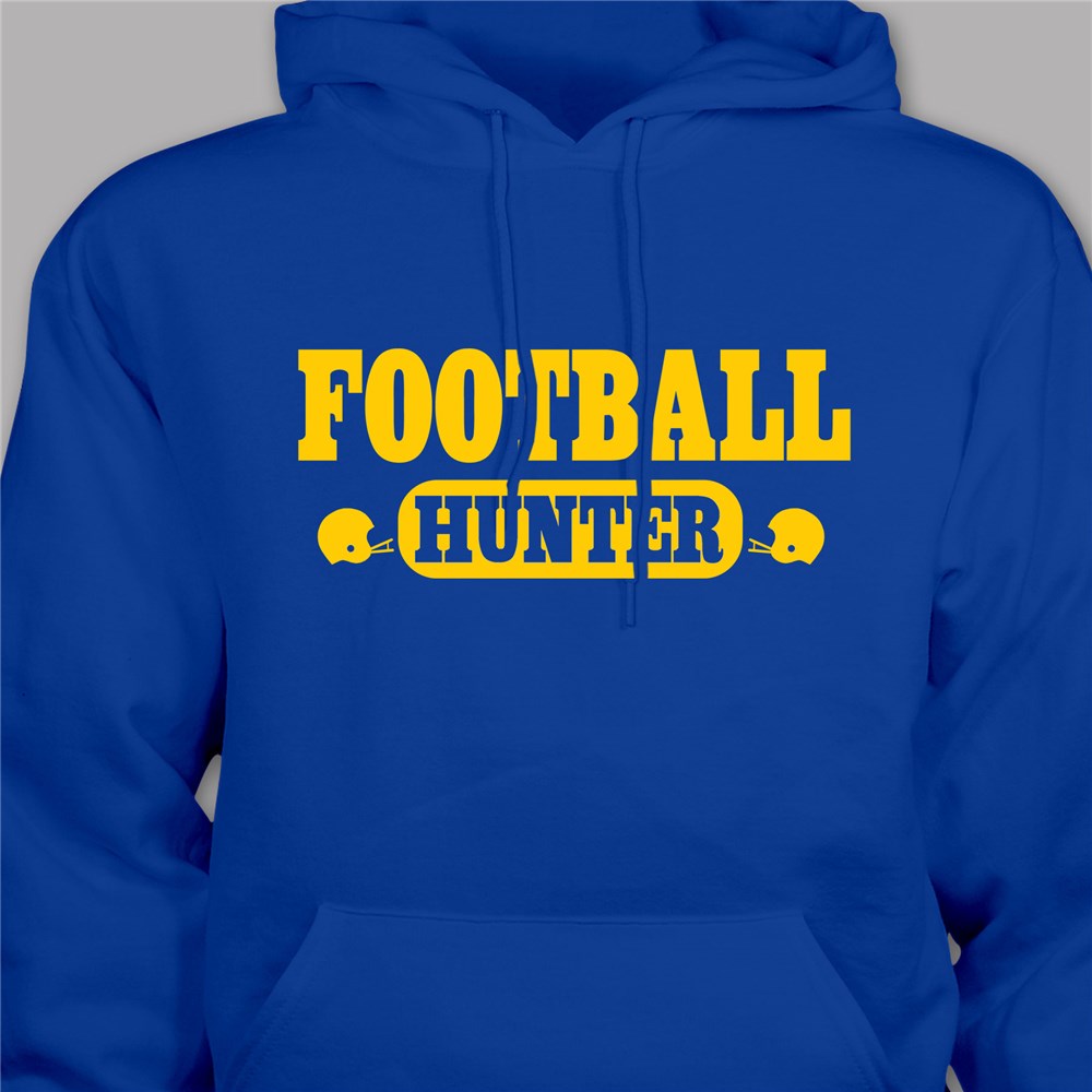 Personalized Football Hooded Youth Sweatshirt