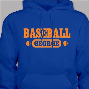 Personalized Baseball Hooded Youth Sweatshirt