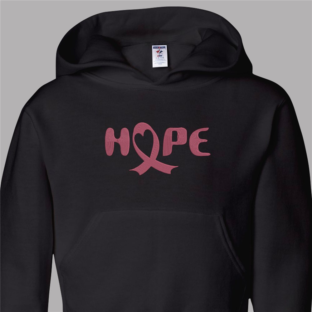 Embroidered Hope Breast Cancer Kids' Hoodie