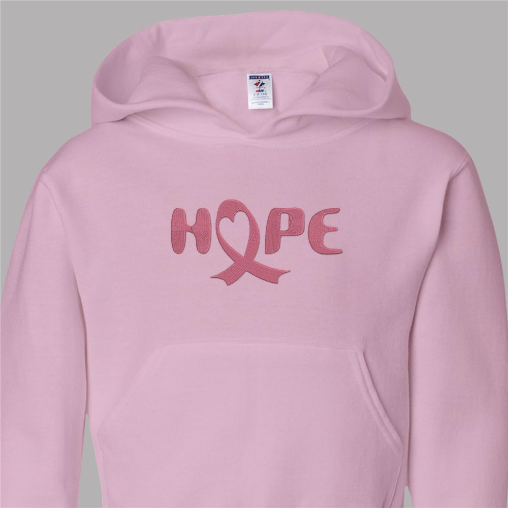Embroidered Hope Breast Cancer Kids' Hoodie