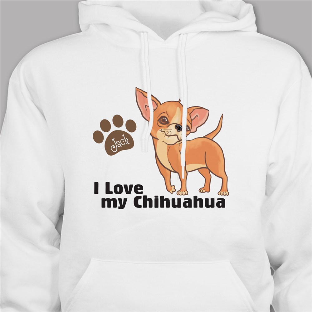 Personalized I Love My Chihuahua Hooded Sweatshirt H57070CHX