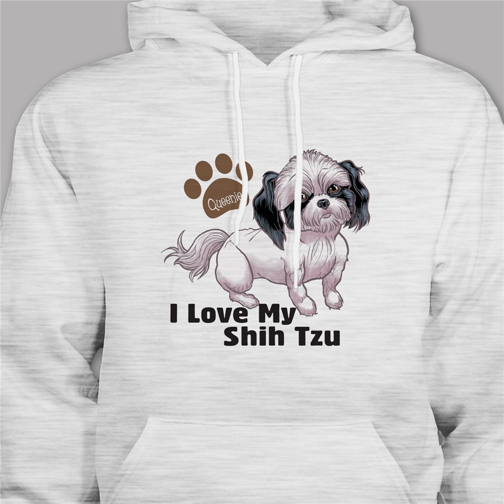 Personalized I Love My Shih Tzu Hooded Sweatshirt H57070STX