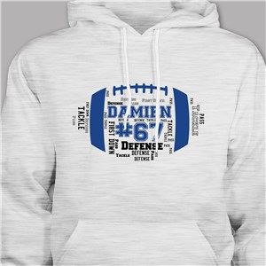 Football Word-Art Hooded Sweatshirt H59682X
