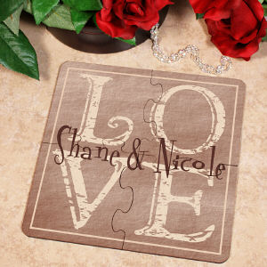 Image of It's All About Love Personalized Coaster Puzzle