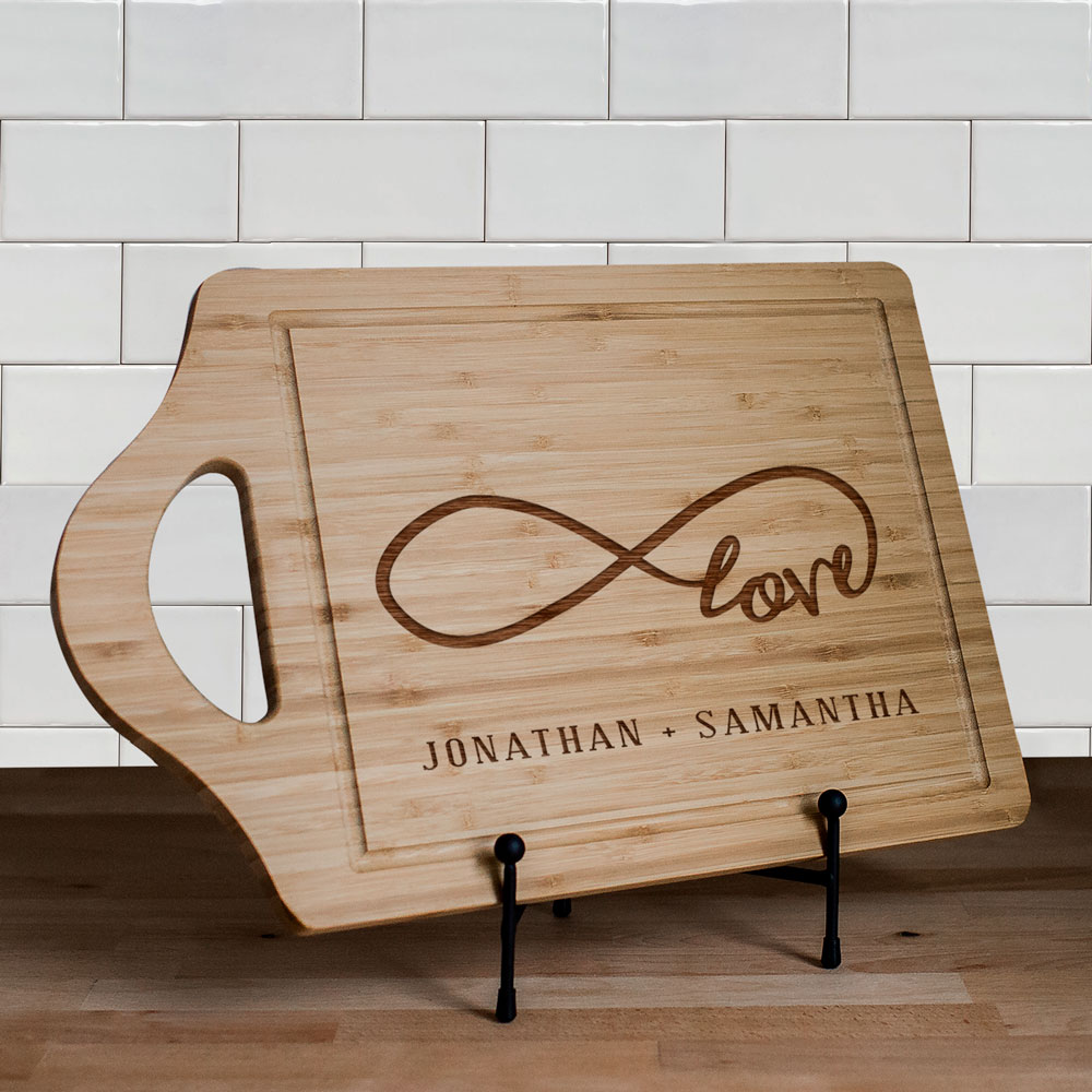 Engraved Love Infinity Paddle Cutting Board | Personalized Cutting Boards
