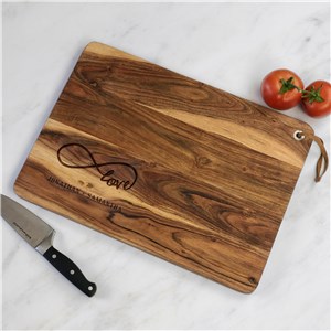 Engraved Love Infinity Acacia Cutting Board