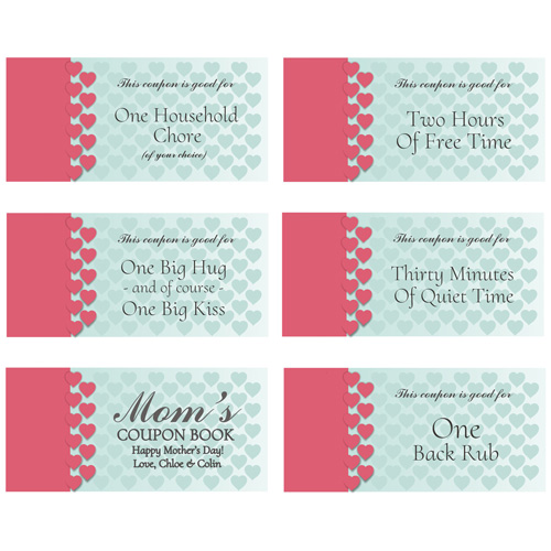 Personalized Mothers Day Coupon Book Personalized Gifts for Moms GiftsForYouNow