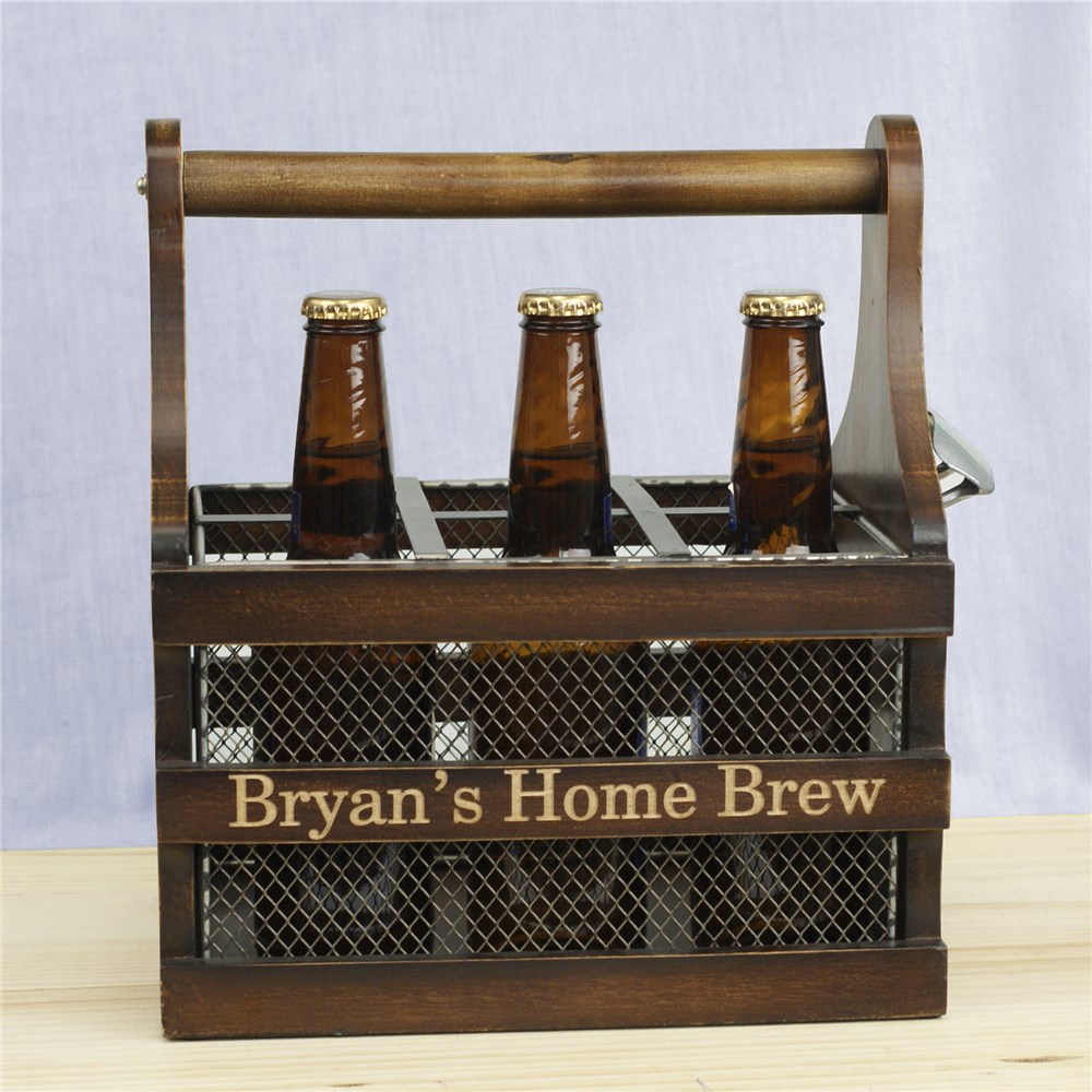 Personalized Wood Beer Caddy GiftsForYouNow