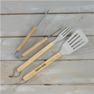 Engraved Wood Grilling Tool Set | BBQ Gift