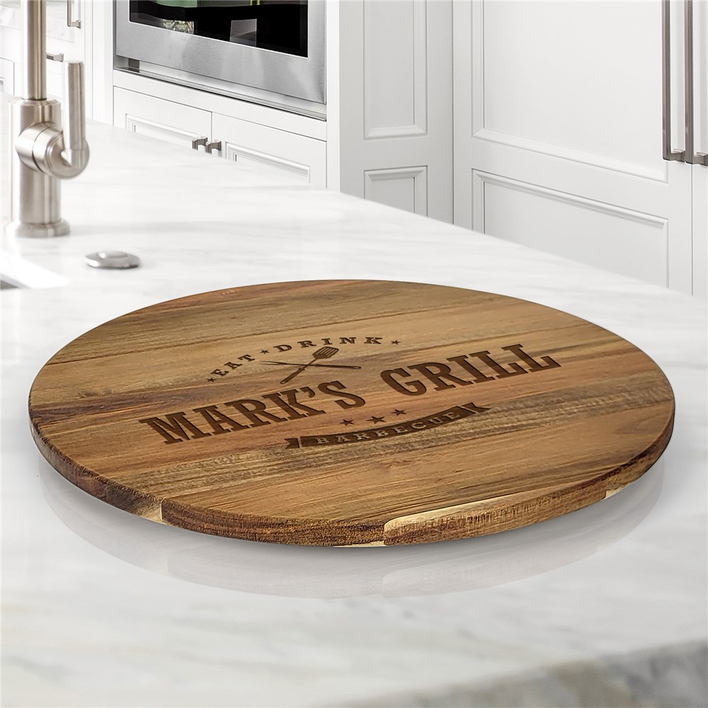Engraved Eat, Drink, Barbecue Lazy Susan L10363413