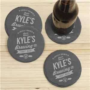 Personalized Craft Beer Brewing Co. Slate Coasters | Personalized Father's Day Gifts