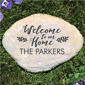 Engraved Welcome to Our Home Garden Stone | Personalized Housewarming Gifts