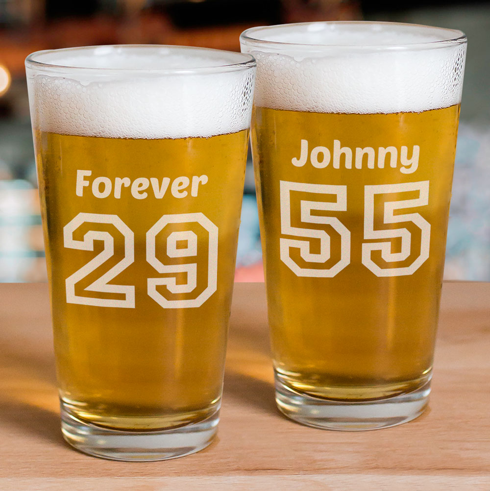 Engraved Birthday Message Beer Glass GiftsForYouNow