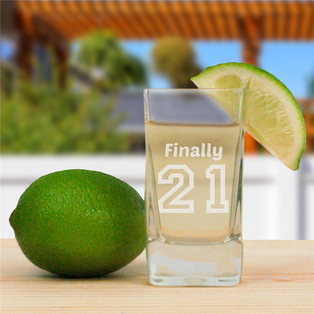 Engraved Birthday Message Square Shot Glass | Personalized Gifts for Him