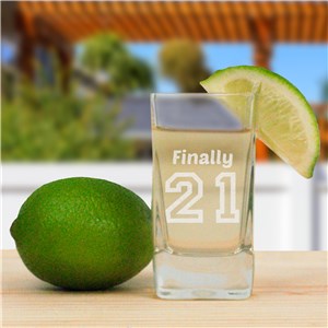 Engraved Birthday Message Square Shot Glass | Personalized Gifts for Him