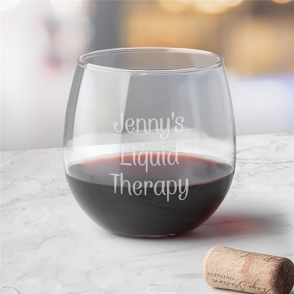 Engraved Any Message Stemless Red Wine Glass L10550345