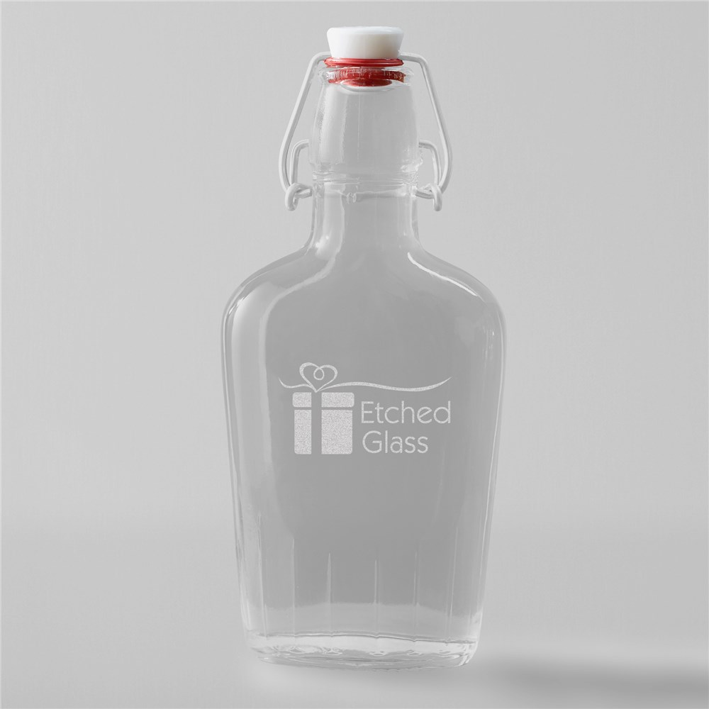 Engraved Groomsmen Glass Hip Flask L10614167