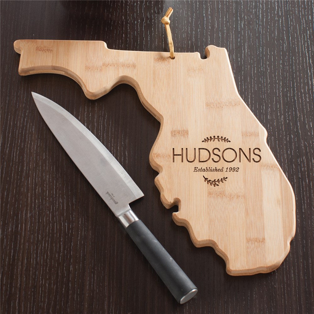 Personalized Family Name Florida State Cutting Board | Personalized Cutting Board