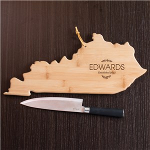 Personalized Family Name Kentucky State Cutting Board | Personalized Cutting Board