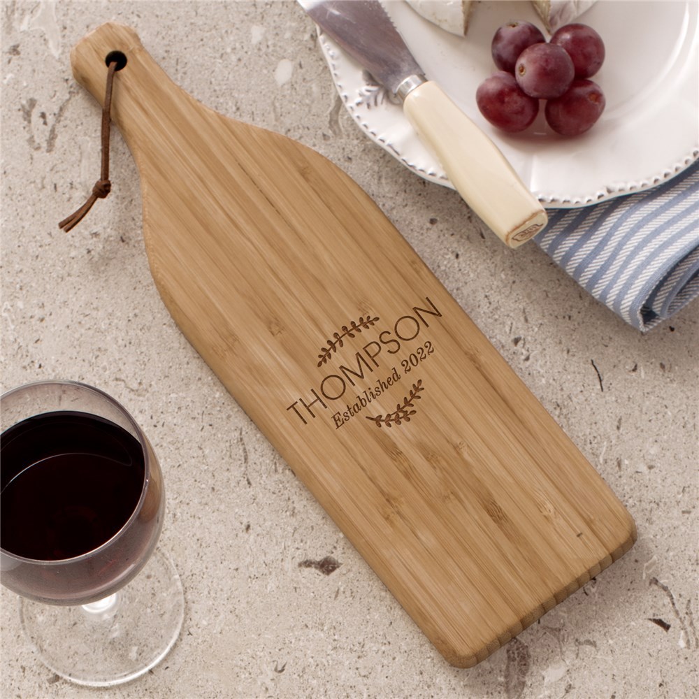 Family Name Wine Bottle Cutting Board  L1062184X