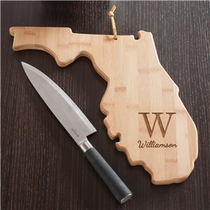 Personalized Family Initial Florida State Cutting Board | Personalized Cutting Boards