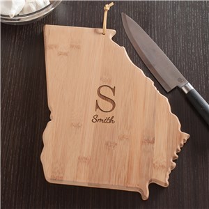 Personalized Family Initial Georgia State Cutting Board | Personalized Cutting Board