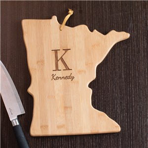 Personalized Family Initial Minnesota State Cutting Board | Personalized Cutting Boards