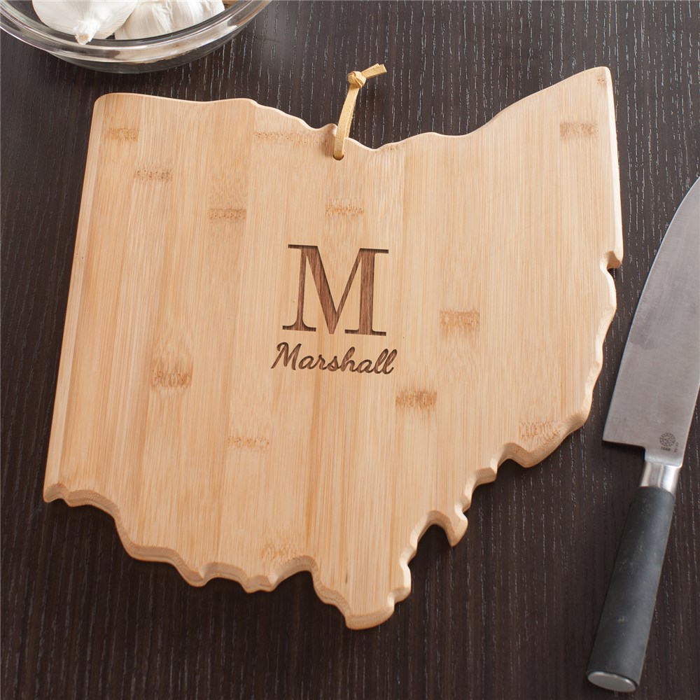 Personalized Family Initial Ohio State Cutting Board | Personalized Cutting Boards