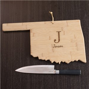Personalized Family Initial Oklahoma State Cutting Board | Personalized Cutting Board