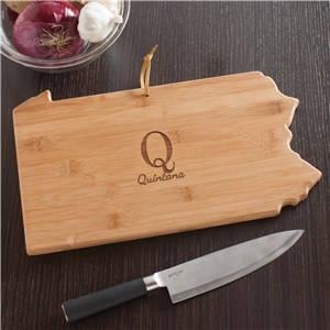 Personalized Family Initial Pennsylvania State Cutting Board | Personalized Cutting Board