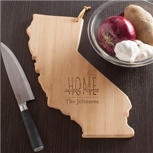 Personalized Home Sweet Home California State Cutting Board | Personalized Cutting Board