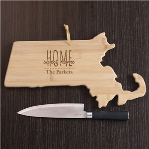 Personalized Home Sweet Home Massachusetts State Cutting Board | Personalized Cutting Boards