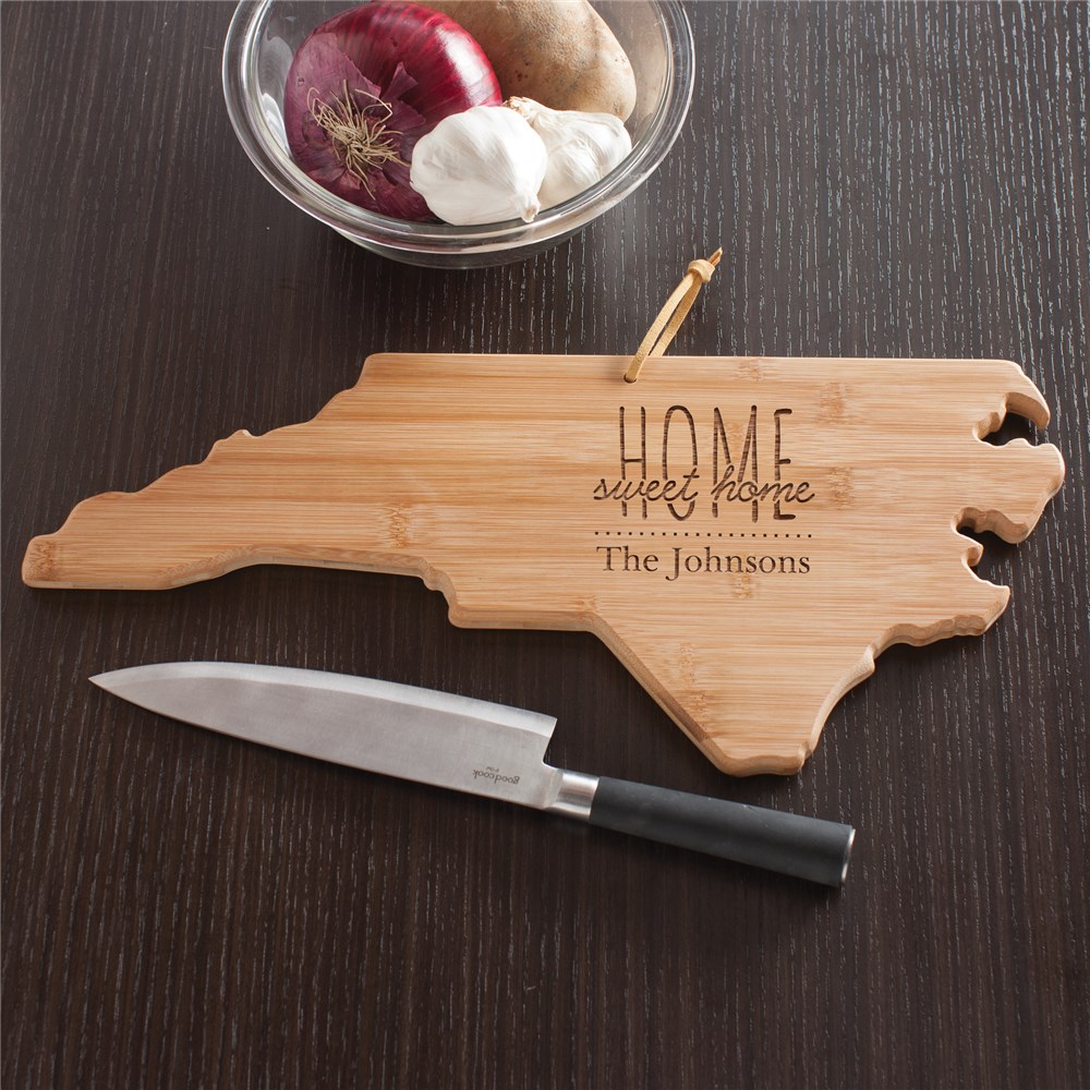 Personalized Home Sweet Home North Carolina Cutting Board | Personalized Cutting Board