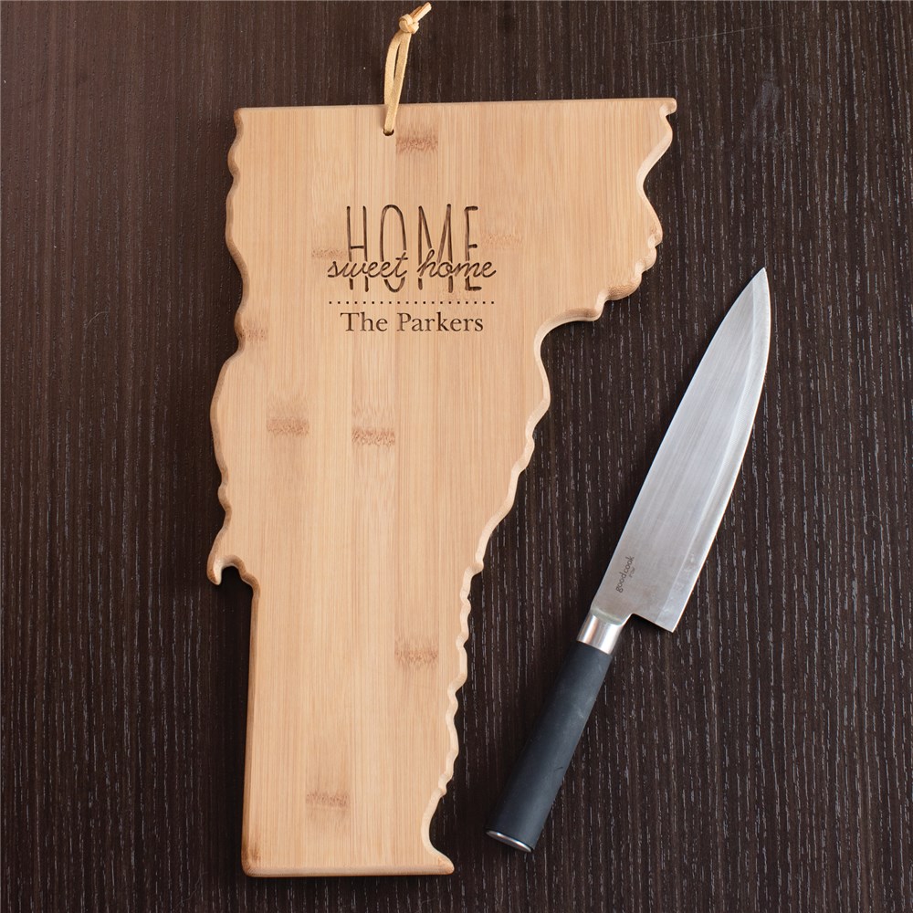 Personalized Home Sweet Home Vermont State Cutting Board | Personalized Cutting Boards