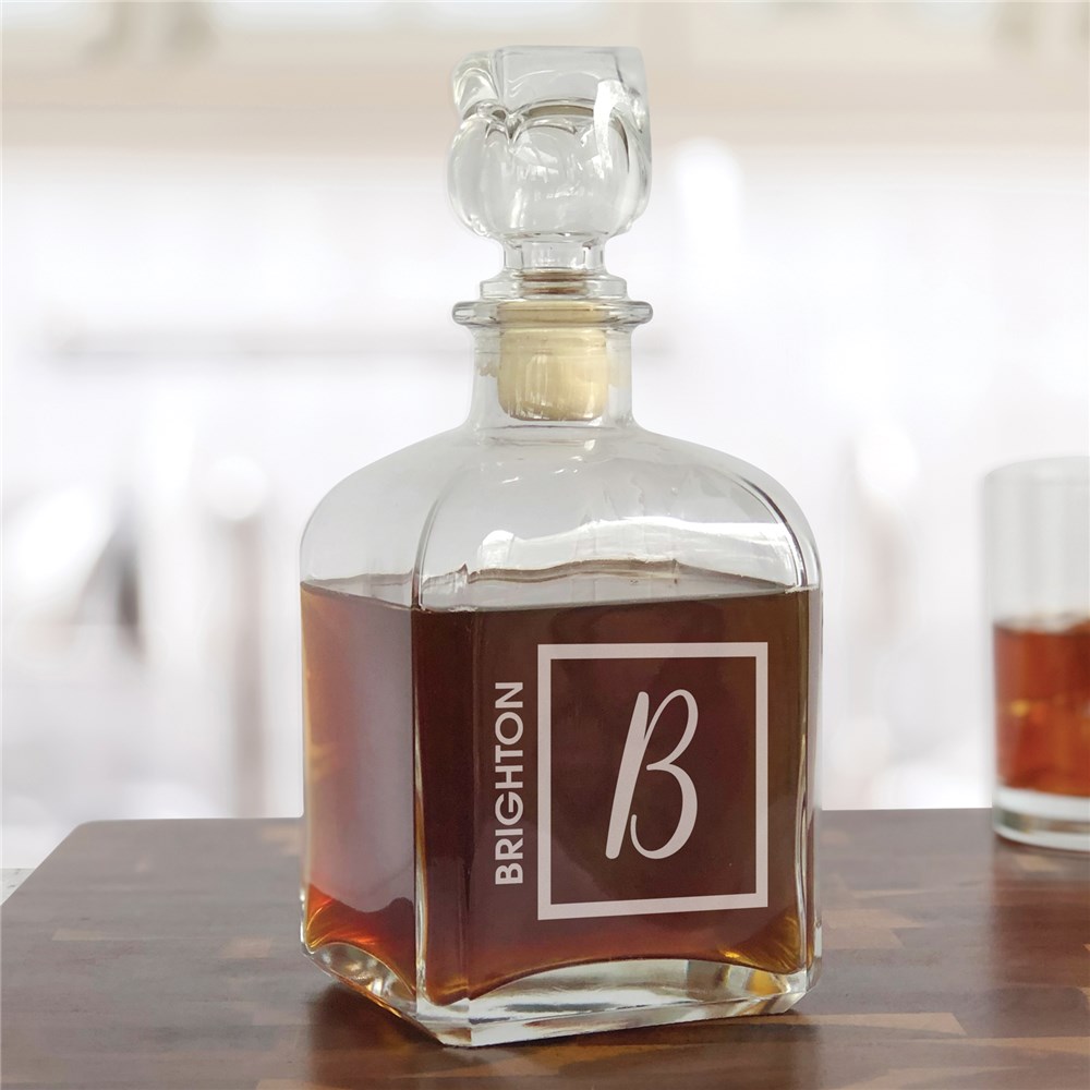 Engraved Whiskey Decanter