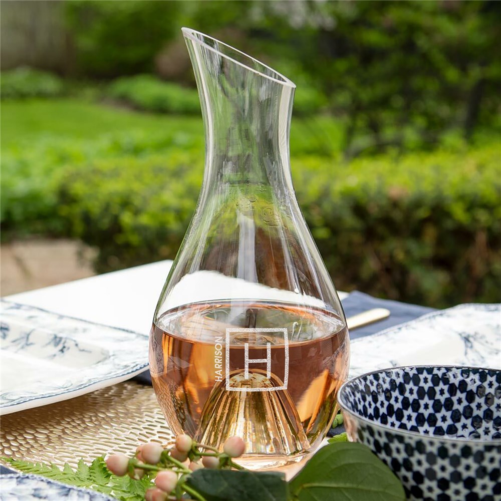 Engraved Name And Initial Wine Carafe