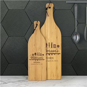 Engraved Utensils Large Wine Bottle Cutting Board L10979168X